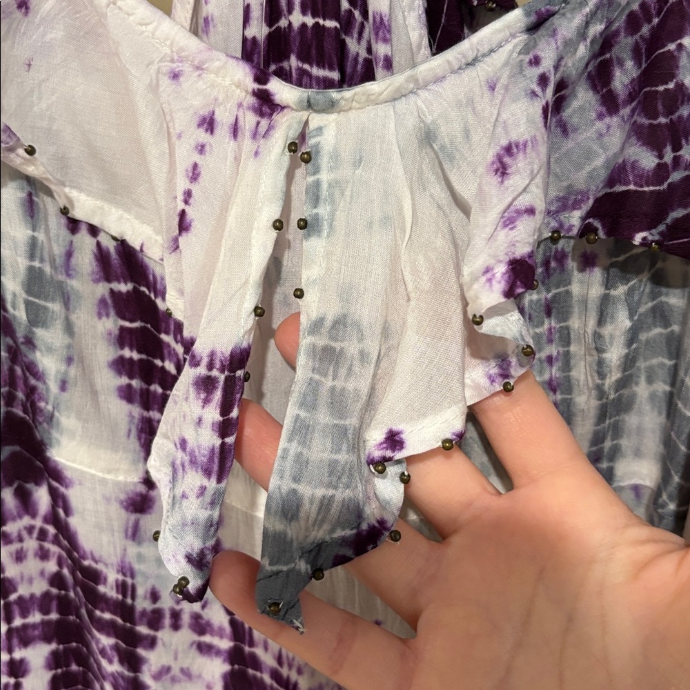 NWT free people tie dye ruffle tank - Picture 3 of 5